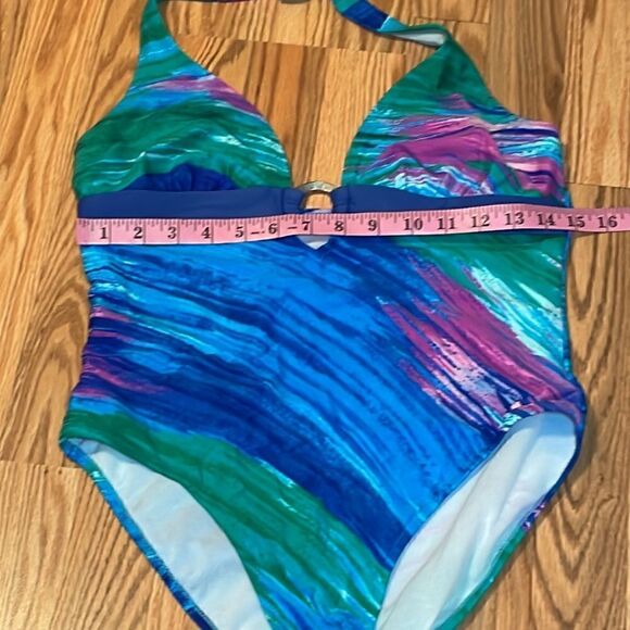 Vintage Halter Swimsuit, 1 piece swim suit, Large - Picture 3 of 7